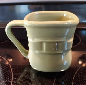 Longaberger Pottery Square Coffee Mug Sage Green Woven Traditions
